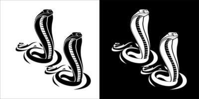 Illustration, vector graphic of snake icon, Black and white color on transparent background