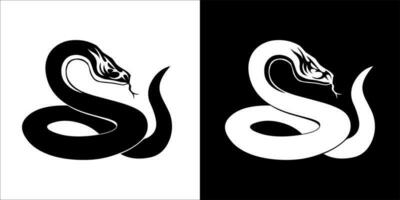 Illustration, vector graphic of snake icon, Black and white color on transparent background