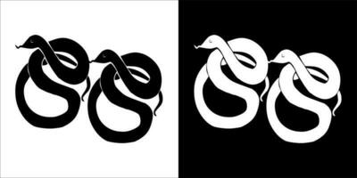 ilustración, vector gráfico de serpiente icono, negro y blanco color en transparente antecedentes