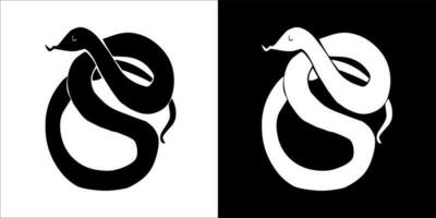 Illustration, vector graphic of snake icon, Black and white color on transparent background