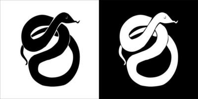 ilustración, vector gráfico de serpiente icono, negro y blanco color en transparente antecedentes
