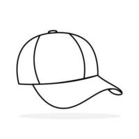 Baseball cap icon isolated on white background. Front and side view Editable stroke vector illustration.