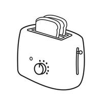 Thin line toaster icon on white background. Vector illustration EPS 10. Editable stroke.