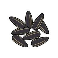 sunflower seeds on white background, vector illustration. editable stroke.