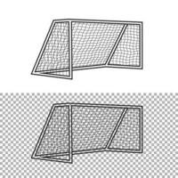 football goal line vector illustration,isolated on white background,side view, editable strcke.