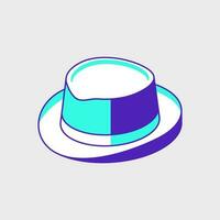 Fedora hat isometric vector illustration