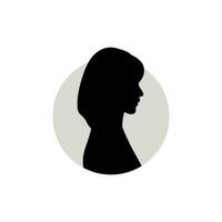 Silhouette of a female head. Vector illustration on white background.