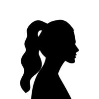 mujer avatar perfil. vector silueta de un mujer cabeza o icono aislado en un blanco antecedentes. símbolo de hembra belleza.