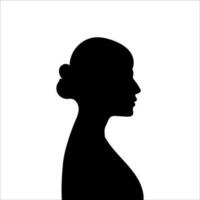 Woman avatar profile. Vector silhouette of a woman's head or icon isolated on a white background. Symbol of female beauty.