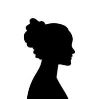 Woman avatar profile. Vector silhouette of a woman's head or icon isolated on a white background. Symbol of female beauty.