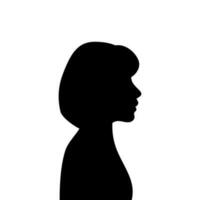 Woman avatar profile. Vector silhouette of a woman's head or icon isolated on a white background. Symbol of female beauty.