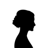 Woman avatar profile. Vector silhouette of a woman's head or icon isolated on a white background. Symbol of female beauty.