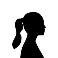 mujer avatar perfil. vector silueta de un mujer cabeza o icono aislado en un blanco antecedentes. símbolo de hembra belleza.