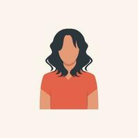 perfil imagen de mujer avatar para social redes con medio círculo. Moda vector. brillante vector ilustración en de moda estilo.