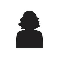 Monochrome woman avatar silhouette. User icon vector in trendy flat design.