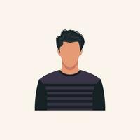 Profile image of man avatar for social networks with half circle. Fashion vector. Bright vector illustration in trendy style.