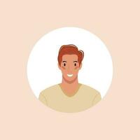 Profile image of man avatar for social networks with half circle. Fashion vector. Bright vector illustration in trendy style.