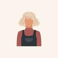 Profile image of woman avatar for social networks with half circle. Fashion vector. Bright vector illustration in trendy style.