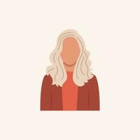 perfil imagen de mujer avatar para social redes con medio círculo. Moda vector. brillante vector ilustración en de moda estilo.