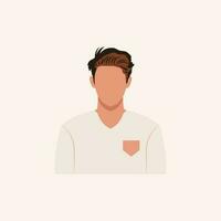 Profile image of man avatar for social networks with half circle. Fashion vector. Bright vector illustration in trendy style.