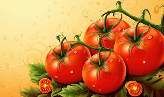 Red Tomato Background For Social Media Advertising, Organic Vegetable for Healthy Nutrition. Generative Ai photo