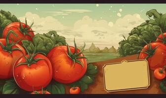 Red Tomato Background For Social Media Advertising, Organic Vegetable for Healthy Nutrition. photo