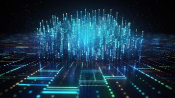 Big Data Visualization, Futuristic Visual Information Complexity, Data Vortex Streaming. photo