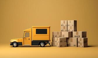 Online Delivery Background, Fast Respond Delivery Concept. photo