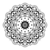 Abstract black white mandala background pattern design with Islamic art mandala vector