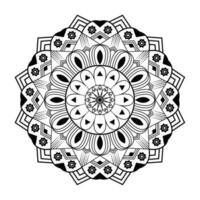 Abstract black white mandala background pattern design with Islamic art mandala vector