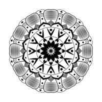 Abstract black white mandala background pattern design with Islamic art mandala vector