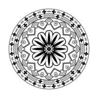 Abstract black white mandala background pattern design with Islamic art mandala vector