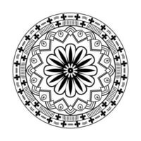 Abstract black white mandala background pattern design with Islamic art mandala vector