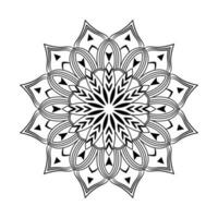 Abstract black white mandala background pattern design with Islamic art mandala vector