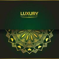 Luxury ornamental mandala design with golden arabesque pattern vector