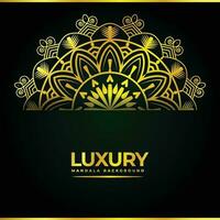 Luxury ornamental mandala design with golden arabesque pattern vector
