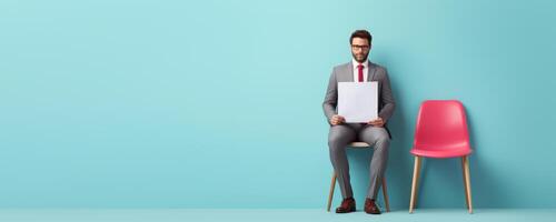 Empty Office Chair, We Are Hiring, Job Vancancy, Searching for a New Job Recruitment. photo