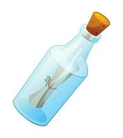 Message in a bottle cartoon illustration isolated on white background vector