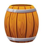 Wooden barrel vector illustration isolated on white background