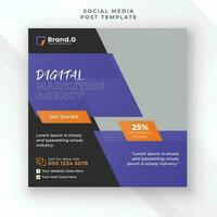 Modern digital marketing agency unique organic and geometric instagram square flyer social media post template vector