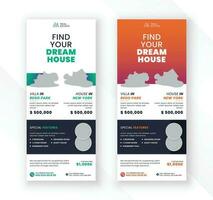 Modern house sell real estate and industrial roll up standee display banner vector