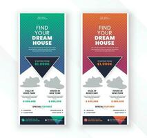 Modern house sell real estate and industrial roll up standee display banner vector