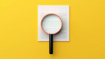 magnifying Glass Searching for a New Job or Employee, We Are Hiring, Job Vancancy Concept. photo