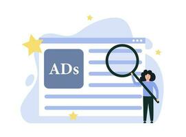 Search marketing, PPC ad, digital advertising. Layout page vector