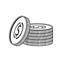 Pile of coins. Online shop, finance, banks, money-saving, cashless society concept vector
