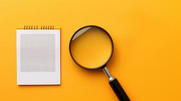 magnifying Glass Searching for a New Job or Employee, We Are Hiring, Job Vancancy Concept. photo