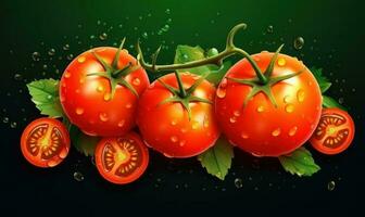 Red Tomato Background For Social Media Advertising, Organic Vegetable for Healthy Nutrition. Generative Ai photo