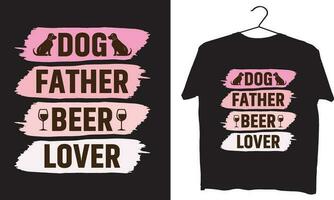 dog father beer lover vector