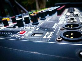 USB port on a concert stage mixer  recording studio behind the scenes photo