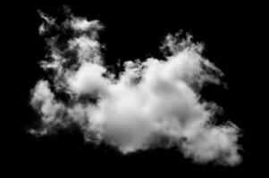 White cloud isolated on black background,Textured smoke,brush effect photo